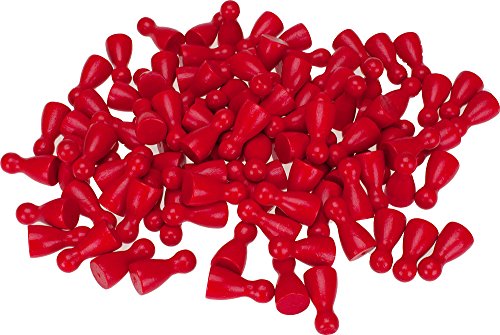 GICO 100er Pack Halmakegel Spielkegel sortenrein aus Holz poliert 24x12 mm (Rot) von GICO
