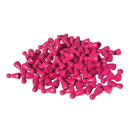 GICO 100 Stück Standard Halmakegel aus Holz 24 x 12 mm -freie Farbauswahl- (Fuchsia) von GICO