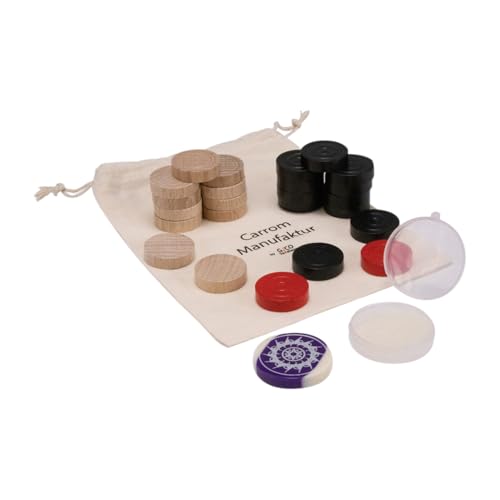 GICO Carrom Steine Komplettsatz von Carrom Manufaktur, Set Turnier Extra Class mit Steinen und Striker - 2104 GICO Carrom Steine Komplettsatz von Carrom Manufaktur, Set Turnier Extra Class mit Steinen und Striker - 2104 von GICO