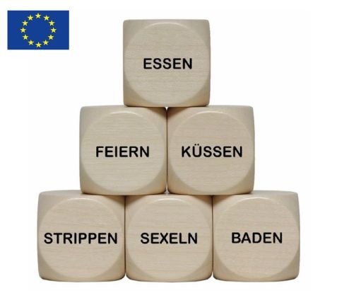 „Liebes“ Holzwürfel 30 mm - 1 Stück „Liebes“ Holzwürfel 30 mm - 1 Stück von toys-for-all