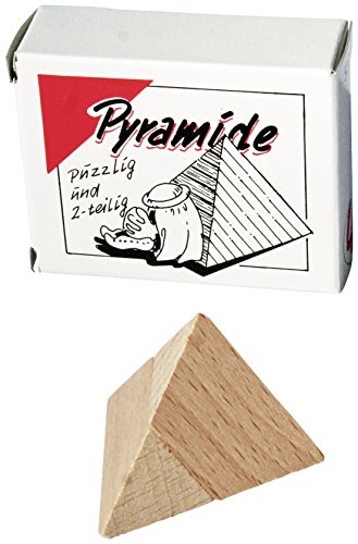 GICO Pyramide Puzzle 2-teilig - Mini Holz Puzzle Knobelspiel Geduldspiel Klassiker Minipuzzle von GICO