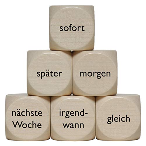 „Wann?“ Holzwürfel 30 mm - 1 Stück „Wann?“ Holzwürfel 30 mm - 1 Stück von toys-for-all