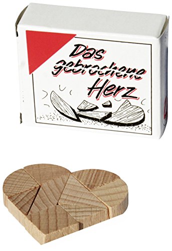 toys-for-all Das gebrochene Herz - Mini Holz Puzzle Knobelspiel Geduldspiel Klassiker Minipuzzle von toys-for-all