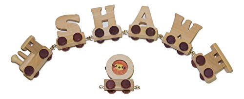 Buchstabenzug Holz Name - Set 4 Buchstaben Namen (kostenfreie Loc, Waggon) | Fun World Toys® namenszug holzbuchstaben von toys.funworld