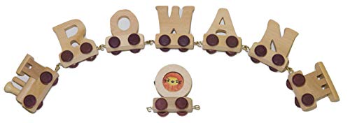 Buchstabenzug Holz Name - Set 5 Buchstaben Namen (kostenfreie Loc, Waggon) | Fun World Toys® namenszug holzbuchstaben von toys.funworld