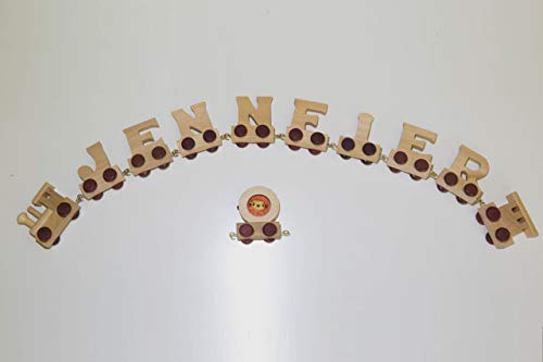 Buchstabenzug Holz Name - Set 8 Buchstaben Namen (kostenfreie Loc, Waggon) | Fun World Toys® namenszug holzbuchstaben von toys.funworld