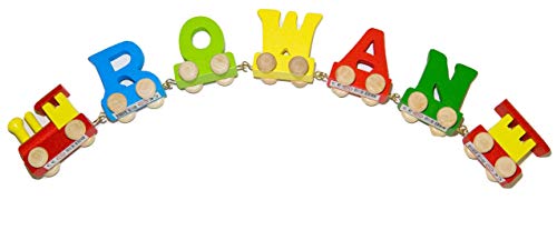 Personalisierter Holzzug mit Buchstaben, bunt 5-letter Name von toys.funworld