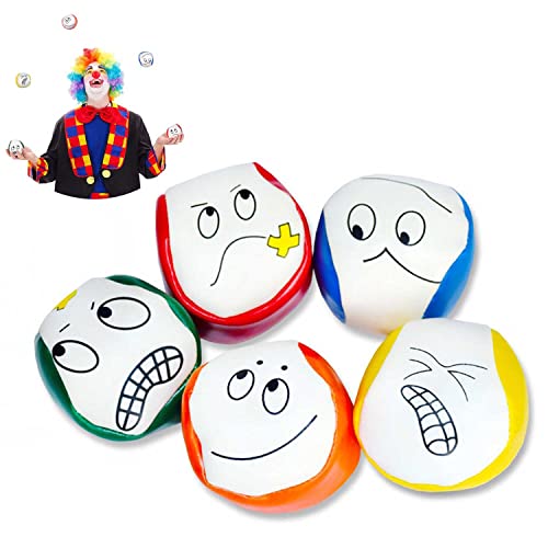 trabag Jonglierbälle - 5 Stück Jonglierball Set, Jonglierbälle mit Naturfüllung, Jonglierbälle für Anfänge Mädchen und Jungen, pädagogischer Jonglierball für drinnen und draußen(Ø 5cm) von trabag