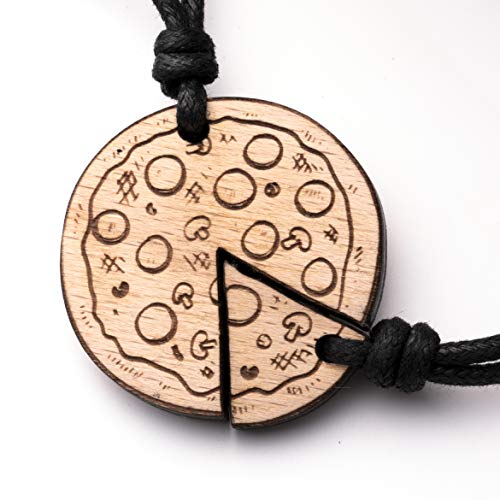 treeforce Pizza Pärchen Halskette, Holzkette, Schlüsselanhänger oder Auto- Anhänger 3 in 1 DIY Schmuck, Handmade, nachhaltig und vegan aus Holz, Buchenholz treeforce Pizza Pärchen Halskette, Holzkette, Schlüsselanhänger oder Auto- Anhänger 3 in 1 DIY Schmuck, Handmade, nachhaltig und vegan aus Holz, Buchenholz von treeforce