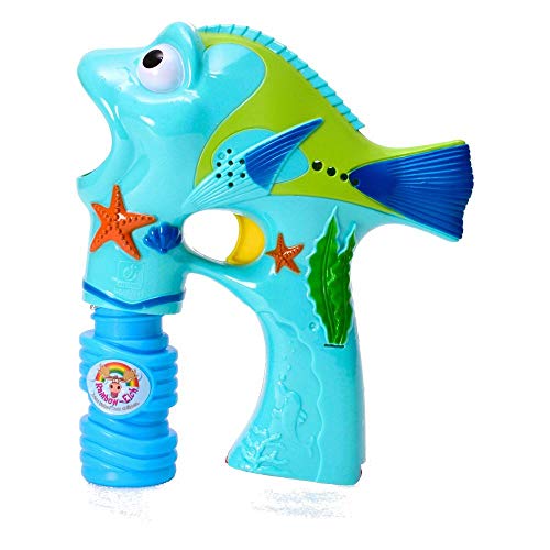 Fisch Seifenblasenpistole mit Licht und Sound in türkis - Fishy Seifenblasen Pistole von trendaffe