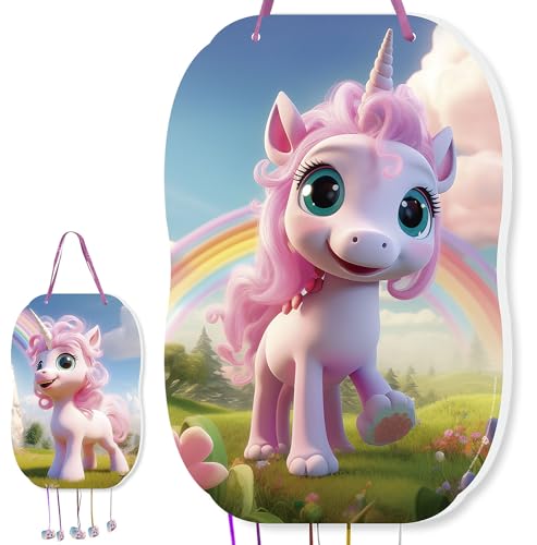 trookee® Piñata Einhorn - Piñata Kindergeburtstag - Dekoration für Kindergeburtstag - Große Einhorn-Piñata zum Befüllen mit Leckereien und Geschenken für Jungen und Mädchen von trookee