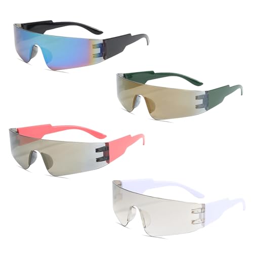 truee 4 Pairs Tfuturistic Glasses Sunglasses, Frameless Party Glasses, Frameless Space Sunglasses, Futuristic Mirrored Sunglasses, Men And Women For Role Play, Space Glasses Alien Glasses Set truee 4 Pairs Tfuturistic Glasses Sunglasses, Frameless Party Glasses, Frameless Space Sunglasses, Futuristic Mirrored Sunglasses, Men And Women For Role Play, Space Glasses Alien Glasses Set von truee