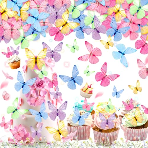 truee 72 Stück Tortendeko Schmetterlinge, Esspapier Tortendeko, Schmetterlinge Deko Kuchen Geburtstag, Essbar Schmetterling Kuchen Dekorationen, Schmetterlinge Cupcake Topper Für Geburtstag(Mehrfarbig truee 72 Stück Tortendeko Schmetterlinge, Esspapier Tortendeko, Schmetterlinge Deko Kuchen Geburtstag, Essbar Schmetterling Kuchen Dekorationen, Schmetterlinge Cupcake Topper Für Geburtstag(Mehrfarbig von truee