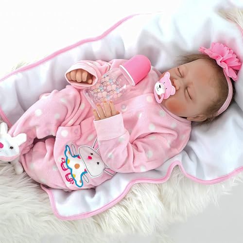 truly soft Reborn Baby Mädchen 55 cm Reborn Puppen Lebensecht 22 Zoll Babypuppen Wie Echt Puppe Newborn Baby Silikon Puppe Baby Für Kinder mit Puppen-Zubehör Reborn Babypuppe Schlafpuppe truly soft Reborn Baby Mädchen 55 cm Reborn Puppen Lebensecht 22 Zoll Babypuppen Wie Echt Puppe Newborn Baby Silikon Puppe Baby Für Kinder mit Puppen-Zubehör Reborn Babypuppe Schlafpuppe von truly soft