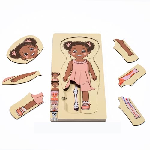 Meine Körperteile Puzzle für Kleinkinder Kinder Mädchen Jungen Montessori Holz Anatomie Puzzle 3-5 Jahre alt Vorschule Lernspiel Menschlicher Körper Kognitives Spielzeug (Emilia) von tsiao chih