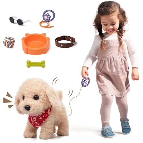 TUMAMA Spaziergang Hund Spielzeug für Kinder, Plüsch elektronische Welpen, interaktives Spielzeug Haustiere für Toddle 3 4 5 6+ Jahre alt Mädchen Jungen Geschenk von TUMAMA