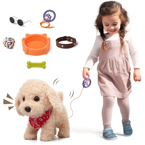 Interaktives Hund Spielzeug Kinder, Laufender Hund mit Fernbedienung Leine der Läuft und Bellt, Spielhund Kinderspielzeug ab 3 4 5 6 Jahre Mädchen, Kuscheltier Hunde - Gehen, Bellen, Schwanz Wedeln Interaktives Hund Spielzeug Kinder, Laufender Hund mit Fernbedienung Leine der Läuft und Bellt, Spielhund Kinderspielzeug ab 3 4 5 6 Jahre Mädchen, Kuscheltier Hunde - Gehen, Bellen, Schwanz Wedeln von TUMAMA KIDS