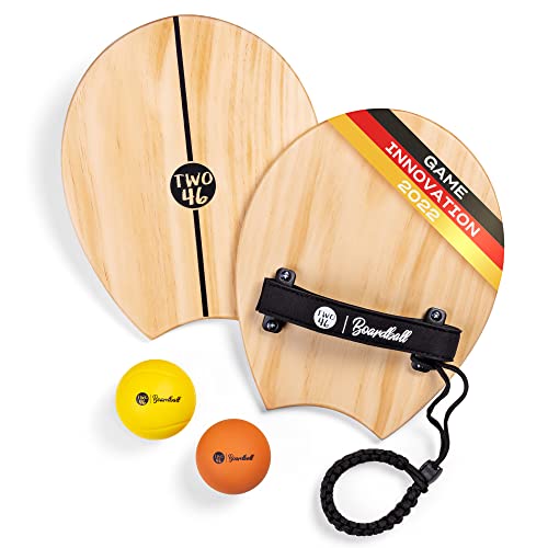 two46 Boardball | Klettballspiel war gestern - Das Neue Outdoor Spiel für Kinder & Erwachsene | Erfunden in DE - Alternative zu Badminton & Tennis | spannendes Strand- & Garten Spiel von two46
