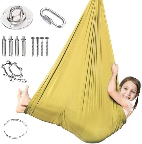 Sensory Sox, Dehnbare Körpersocken Ganzkörper-Wrap Dehnbare Sensorische Körpersocken Kinderspielzeug Spiel Autistische Angststätte Beruhigende Therapie Für Jungen/Mädchen Mit Autismus(Yellow,150x280CM von tylxayoxa