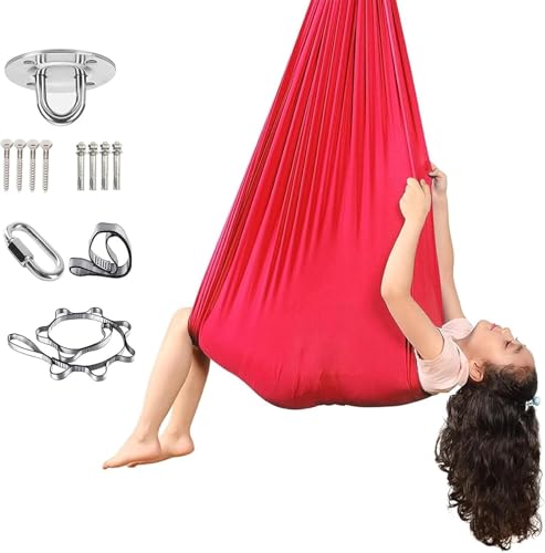 Sensory Sox, Dehnbare Körpersocken Ganzkörper-Wrap Dehnbare Sensorische Körpersocken Kinderspielzeug Spiel Autistische Angststätte Beruhigende Therapie Für Jungen/Mädchen Mit Autismus(Red,150x280CM/59 von tylxayoxa