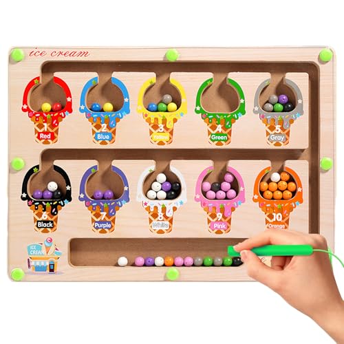 Magnetspiel Wooden Toys Magnetspiel Labyrinth Montessori Spielzeug Motorikspielzeug für Kinder Magnetic Color & Number Maze Ice Cream Lernspielzeug Geeignet für Kinder zum Lernen Magnetspiel Wooden Toys Magnetspiel Labyrinth Montessori Spielzeug Motorikspielzeug für Kinder Magnetic Color & Number Maze Ice Cream Lernspielzeug Geeignet für Kinder zum Lernen von tyokas