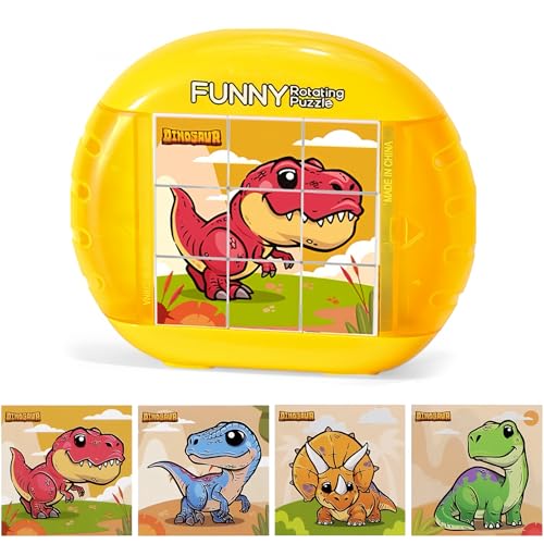 Drehbares Puzzle 3D Cartoon Kinder Rotierendes Flip-Puzzle-Spielzeug Drehbares Geschenke für Flugzeug Beschäftigung Kinder 2 3 4 Jahre von tyokas