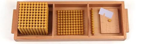 tysdyzgs Montessori-Perlen-Demonstrationssystem, Mathematik-Lehrmittel für Kinder mit goldenen Perlen,Small von tysdyzgs
