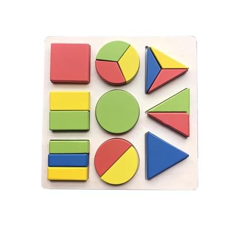 tysdyzgs Montessori dreiteiliges geometrisches Puzzle, Holzpuzzle Farberkennung für Kinder,Three Points von tysdyzgs