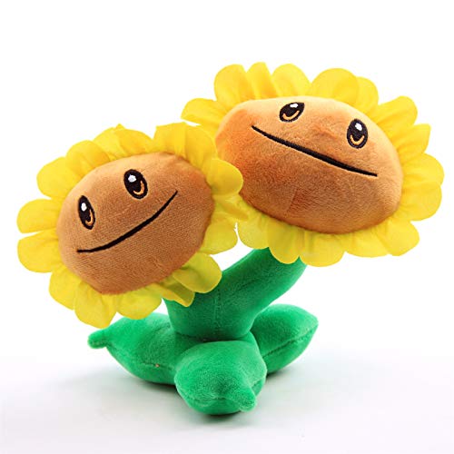 uiuoutoy Pflanzen Plüsch Spielzeug Zwillings Sonnenblume Stoffiter Blumen Plüschtier Puppe Kuscheltier Kinder Geschenk 18cm von uiuoutoy