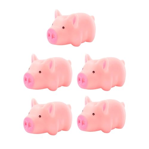 Silikon-Set, 5 Stück/Set, Mini-Schwein, simuliertes Schwein, Stressabbau, Quetschgeräusch für Kinder und Erwachsene von ulafbwur