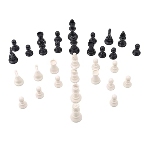 ulafbwur Flimikun Schachfiguren, mittelalterliches Schachfiguren-Set, Schwarz und Weiß, Kunststoff, 65/75/95 mm, 32 Stück ulafbwur Flimikun Schachfiguren, mittelalterliches Schachfiguren-Set, Schwarz und Weiß, Kunststoff, 65/75/95 mm, 32 Stück von ulafbwur