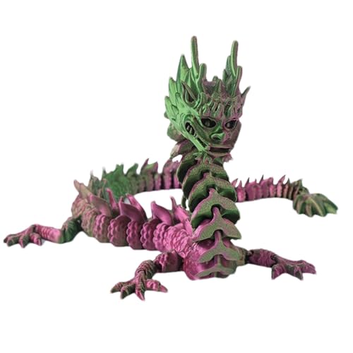 Bedrucktes Spielzeug, Drache bedruckt in | Bedruckter Drache 33 cm mit Gelenken | Drachenspielzeug, Osterkorb-Spachtel, flexible Drachenfigur für das Öhr von ulapithi