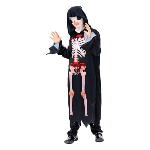 Blutige Horrorskelett-Kostüme, Skelett-Kostüm für Halloween-Kostüm | Gruseliges Skelett-Kostüm mit Kapuze, bequem für Halloween Cosplay Blutige Horrorskelett-Kostüme, Skelett-Kostüm für Halloween-Kostüm | Gruseliges Skelett-Kostüm mit Kapuze, bequem für Halloween Cosplay von ulapithi