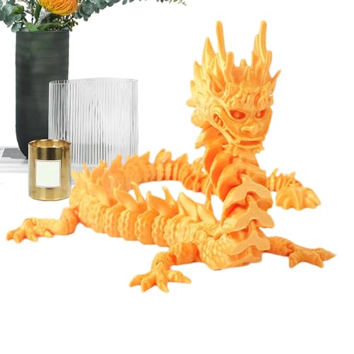 Drache bedruckt, Drache, bedruckt, 33 cm (13 Zoll), mit Gelenken, Drachenspielzeug, Osterkorb-Spachtel, flexible Drachenfigur für die Jagd von ulapithi
