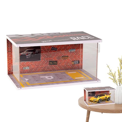 Garagenmodell, Garagenmodell, Vitrine 1:32 für – Schaufenster für – Vitrine für Auto, Parkgarage mit LED-Leuchten für Büro Garagenmodell, Garagenmodell, Vitrine 1:32 für – Schaufenster für – Vitrine für Auto, Parkgarage mit LED-Leuchten für Büro von ulapithi