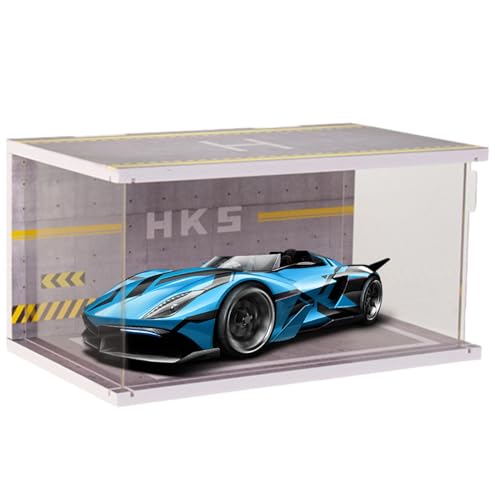 Garagenmodell, Miniatur-Autogarage, Spielzeug, Modell Parkgarage 1:32 | Auto-Modell-Vitrine, Parkgarage mit LED-Leuchten für Büro von ulapithi