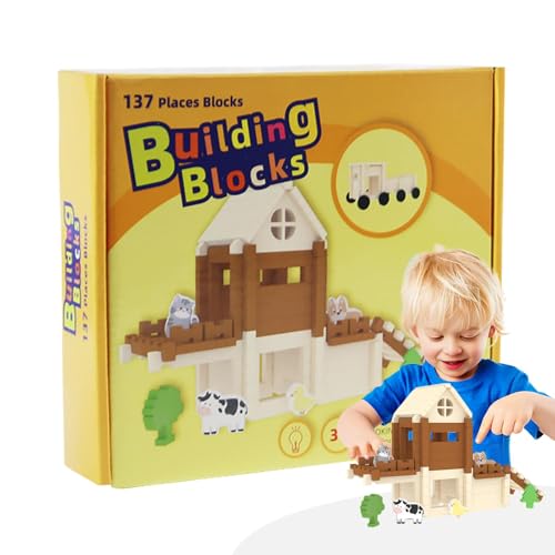Holzbausteine für Kinder von 4 bis 8 Jahren | Holzbausteine Set für Kleinkinder - Bausteine für Kleinkinder zur Beobachtung der Übung, von ulapithi