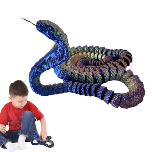 Schlange bedruckt, Schlange Tier, Anti-Stress-Spielzeug, Schlangenspielzeug, bedrucktes Spielzeug, Scherzzubehör zum Stressabbau, flexible Sammelfiguren von ulapithi