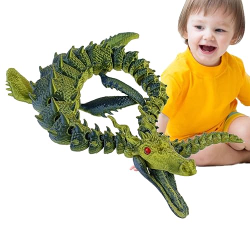 ulapithi 3D-gedruckte Drachen, artikulierter Drache,Flexible3D-Drachen mit flexiblen Gelenken - Voll bewegliches 3D-gedrucktes Drachen-Zappelspielzeug für Erwachsene, Jungen und Kinder von ulapithi