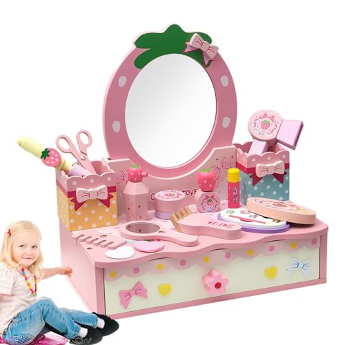 Beauty-Salon-Set für Mädchen, fantasievolles Mädchen-Set mit Spiegel, Frisiersalon-Spielzeug für Mädchen, Simulationsspiel und Eitelkeit, Geschenk für kleine Mädchen von ulapithi