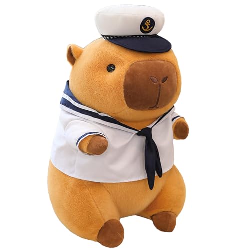 Capybara Plüschtier, Capybara | Kostüm der Marine, niedliche Plüschtiere, weiche Plüschtiere, Capybara-Dekoration, weich, für Auto, Sofa, Schlafzimmer von ulapithi