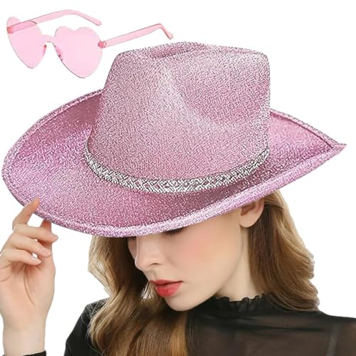 Disco-Cowgirl-Hut, Partyhüte für Erwachsene, niedlich, Glitzer-Goldpuder, Tanzhut, Retro, Disco, Party-Zubehör Disco-Cowgirl-Hut, Partyhüte für Erwachsene, niedlich, Glitzer-Goldpuder, Tanzhut, Retro, Disco, Party-Zubehör von ulapithi