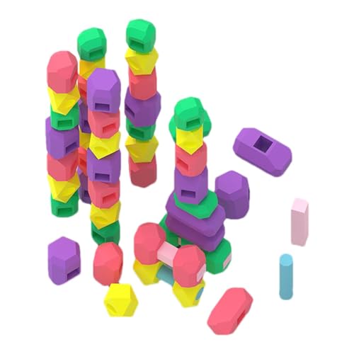 Felsen-Stapelspiel für Felsenstapeln | Sensorische Bausteine | sensorisches Lernset aus stapelbaren Steinen aus Silikon für Kinder von 3 bis 5 Jahren, für die von ulapithi