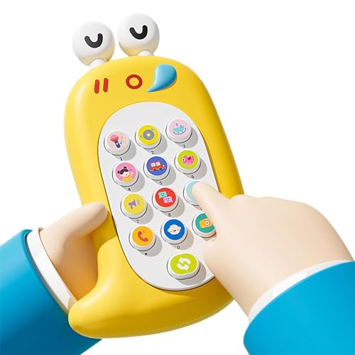 ulapithi Gefälschtes Telefon für Kinder, Kinderhandyspielzeug - Cartoon-Musikspielzeug für Kinder, Smartphone-Spielzeug - Pädagogisches Cartoon-Smart-Lerngerät, interaktive Spielzelle für Kinder, von ulapithi