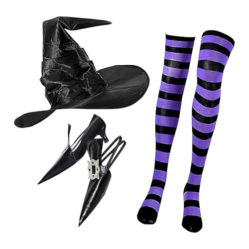 Halloween-Kostüme für Frauen, Überschuhe für Halloween-Hexenkostüm – Halloween-Cosplay-Set | Spitzen-Hexenschuhdekoration, von ulapithi