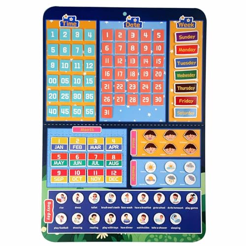 ulapithi Lernkalender für Kinder, Kalenderspielzeug für Kinder,Kinder Puzzle Uhren Kalender Spielzeug | Lustiger und lehrreicher Zeit-Kognitiver Spielzeugkalender und Lernuhr-Lernspielzeug von ulapithi