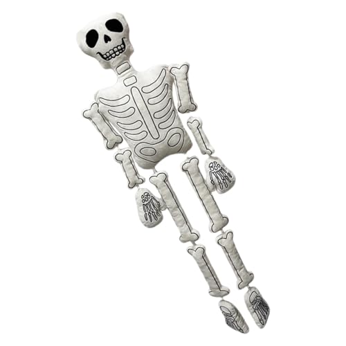 Plüschskelett, Spielzeug aus Plüsch, Skelett, Weiß, Knochenskelett, 37 Zoll (37 cm), Plüschkissen, Skelett, Spukhaus-Ornamente, Regaldekorationen aus von ulapithi