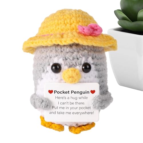 Positive Puppen, gestrickt, niedlich, gehäkelt, für Weihnachten, lustig, mit positiver Karte, niedliches kleines Ermutigungsspielzeug für Dekoration von ulapithi