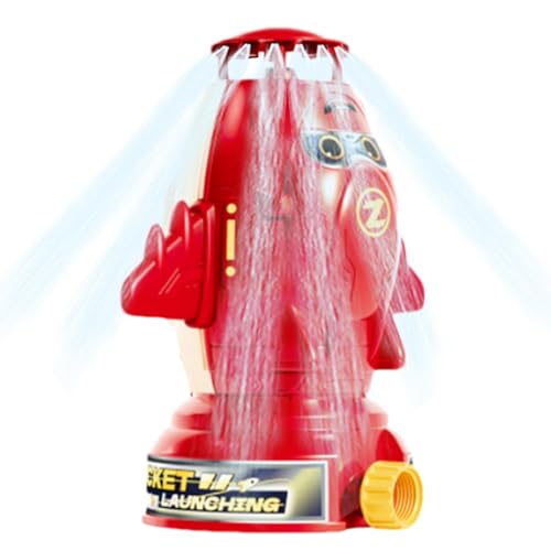 ulapithi Raketensprinkler, Weltraumraketensprinkler, Niedliche Cartoon-Fliegende Sprinkler-Wasserrakete, Outdoor-Wasserspielzeug, Verstellbarer Wasserdruck-Spielzeugsprinkler für von ulapithi