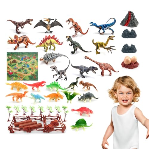 ulapithi Realistische Dinosaurier-Spielzeugfiguren, Kinder-Dinosaurier-Spielzeugset | Realistische Dino-Spielzeugfiguren - Lernspielzeug, Kleinkind-Dinosaurierspielzeug für Jungen und Mädchen ab 4 von ulapithi